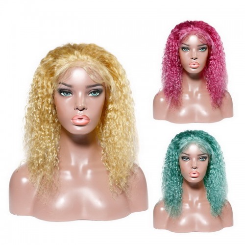 Stema Neon Pink Deep Wave 13x4 Lace Frontal Human Hair Wig